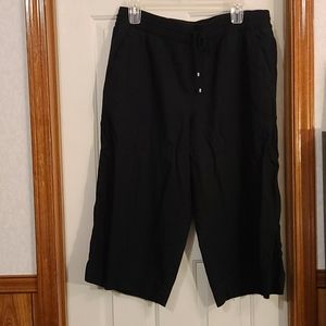 Time&true wide leg capri linen blend pants. Sz 2X